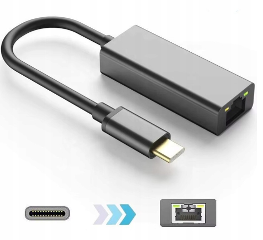 Adaptor cablu internet USB-C, viteza 1000Mbps, RJ45 Gigabit Ethernet [2]