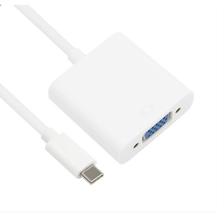 Adaptor cablu VGA mama, USB type C tata - Alb [2]