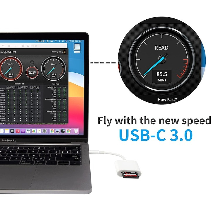 Adaptor, Cititor De Carduri, Usb-C, Micro SD/TF [3]