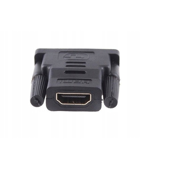 Adaptor HDMI mama la DVI tata, 24+1 pini, compatibil Full HD 1080p, conectori placati cu aur, negru [9]