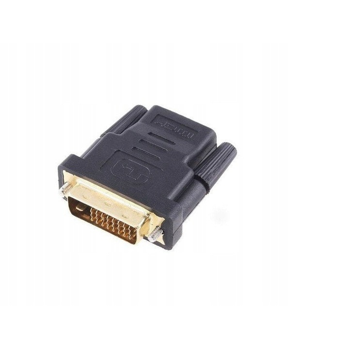Adaptor HDMI mama la DVI tata, 24+1 pini, compatibil Full HD 1080p, conectori placati cu aur, negru [2]