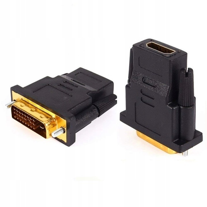 Adaptor HDMI mama la DVI tata, 24+1 pini, compatibil Full HD 1080p, conectori placati cu aur, negru [7]