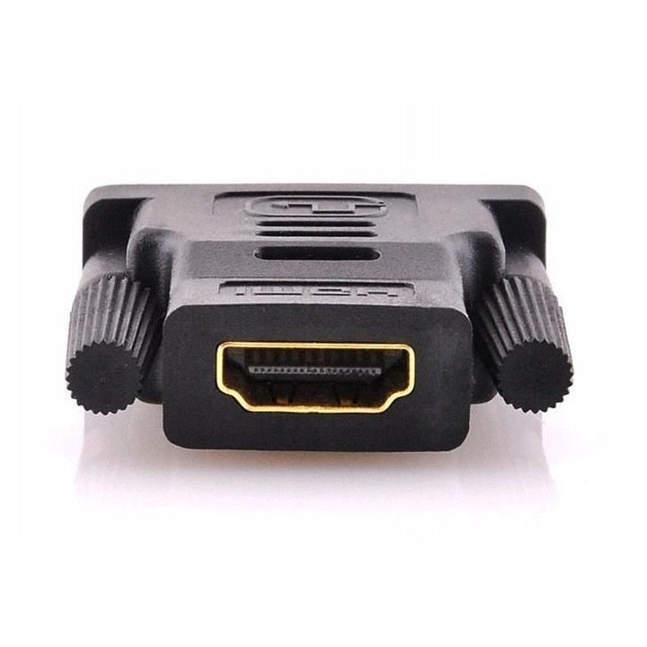 Adaptor HDMI mama la DVI tata, 24+1 pini, compatibil Full HD 1080p, conectori placati cu aur, negru [5]