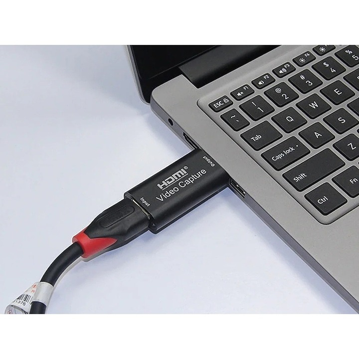 Adaptor HDMI pentru captura video de inalta calitate, conectare USB - Negru [4]