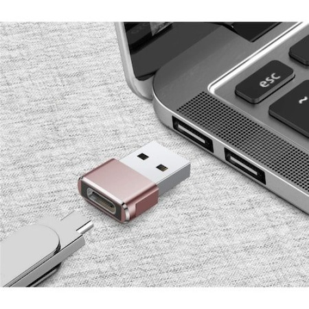 Adaptor mini USB tip C la USB, viteza rapida de transfer - Roz [3]