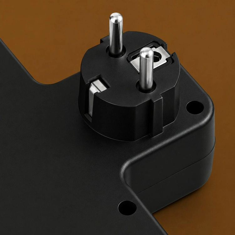 Adaptor priza negru 14.5 x 12 x 3.5 cm, 2 prize 230V, 2 USB-A, 1 USB-C, lumina LED 5600K [3]