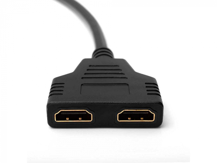 Adaptor splitter 2 intrari HDMI si 1 iesire HDMI, lungime cablu 30 cm - Negru [3]