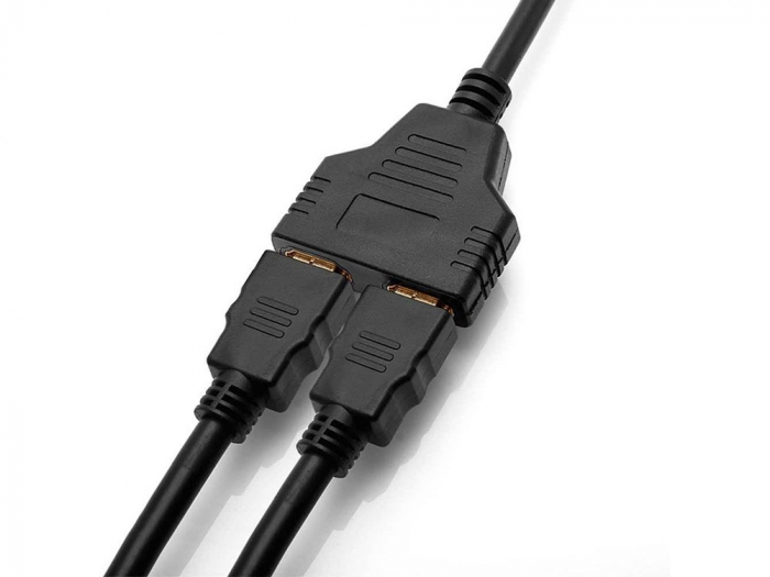 Adaptor splitter 2 intrari HDMI si 1 iesire HDMI, lungime cablu 30 cm - Negru [4]
