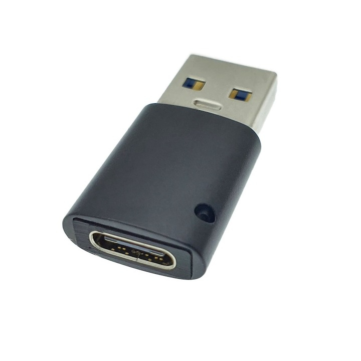 Adaptor transfer date 3.1, type c mama la USB A tata, orificiu de prindere - Negru [3]