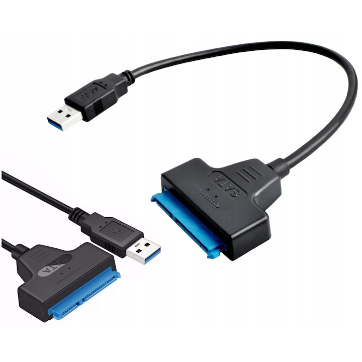 Adaptor USB 3.0 la SATA pentru HDD si SSD, lungime totala 15 cm, viteza 6 Gb/s, Plug & Play, compatibil Windows, Mac OS si Linux [3]