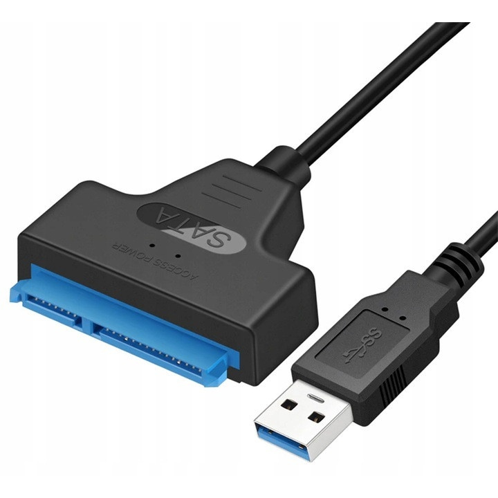 Adaptor USB 3.0 la SATA pentru HDD si SSD, lungime totala 15 cm, viteza 6 Gb/s, Plug & Play, compatibil Windows, Mac OS si Linux [5]