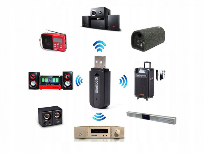 Adaptor universal USB/Aux/Bluetooth, 5V  Negru [2]