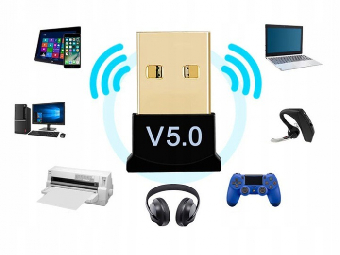 Adaptor USB, bluetooth, 5.0 rapid, 2.4 GHz, raza de actiune 20m, 2.2x1.6x0.6 cm [2]