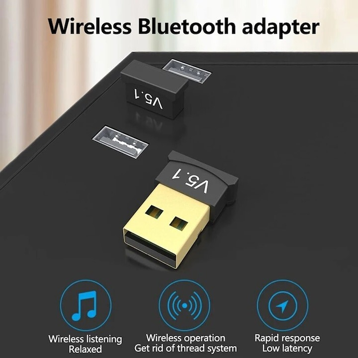 Adaptor USB, bluetooth, 5.1 rapid, 2.4 GHz, raza de actiune 20m, 2.2x1.6x0.6 cm [4]