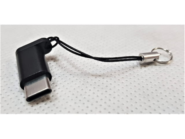 Adaptor USB-C negru cu breloc, convertor compact Type-C, conector portabil pentru telefon, tableta si dispozitive compatibile USB-C [1]