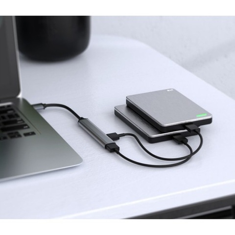 Adaptor USB cu 4 iesiri, transfer rapid de date, USB 3.0 si 2.0, carcasa aluminiu, Plug & Play, pentru laptop si PC [5]