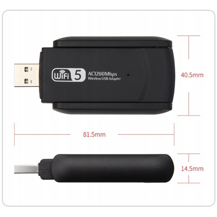 Adaptor wireless cu USB, 1200 Mbps, dual-band 2.4/5 GHz, interfata USB 2.0/3.0, securitate avansata si design compact, 8x4x1.5 cm, negru [5]