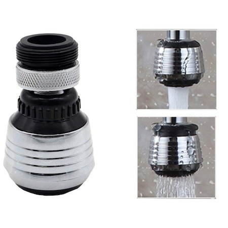 Aerator, extensie pentru robinet universala cu 2 moduri de pulverizare - Negru/gri [4]