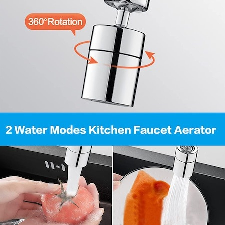 Aerator robinet pivotant, rotire 360 grade - Argintiu [3]