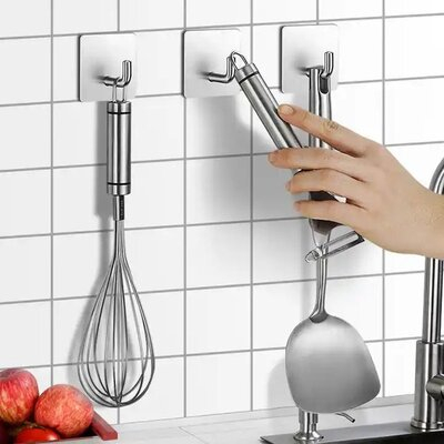 Agatator adeziv argintiu cromat, otel inoxidabil 304, finisaj mat, montare prin lipire, pentru prosoape, haine si ustensile, pana la 6 kg [5]