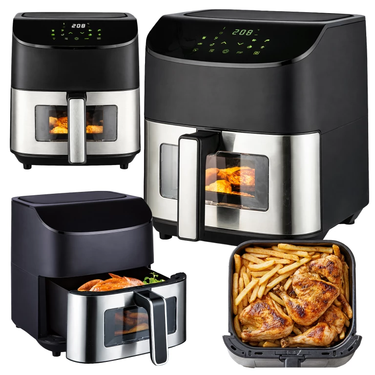 Air Fryer 6L cu fereastra de vizualizare, 1500W, 8 programe inteligente, panou tactil digital, temperatura reglabila 80-200°C, negru [9]
