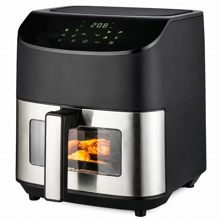 Air Fryer 6L cu fereastra de vizualizare, 1500W, 8 programe inteligente, panou tactil digital, temperatura reglabila 80-200°C, negru [8]