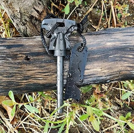 Amnar aprindere foc camping si supravietuire, tija feroceriu 10.8 cm, striker multifunctional cu rigla, rezistent la apa [9]
