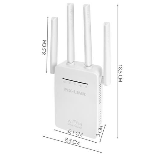 Amplificator extender retea WI-FI Pix-Link router wireless 300Mbps - Alb [8]