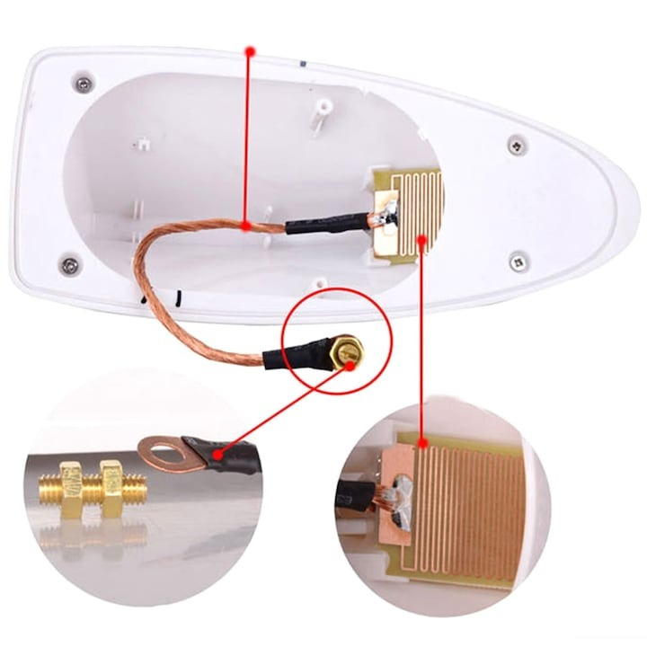 Antena radio AM-FM tip coada de rechin, pentru diverse masini din gama VAG, BMW, negru, carbon [3]