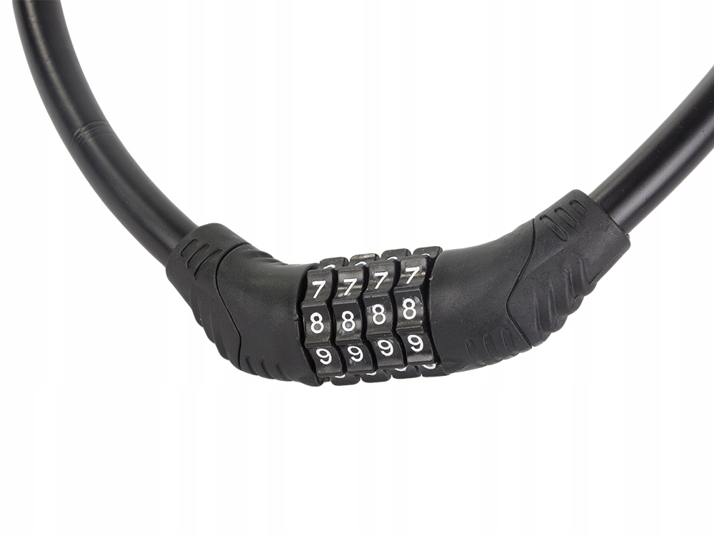 Antifurt bicicleta cu cifru 4 cifre, cablu otel flexibil 20 x 15 cm, combinatie resetabila, pentru bicicleta, trotineta, motocicleta, carucior, negru [4]