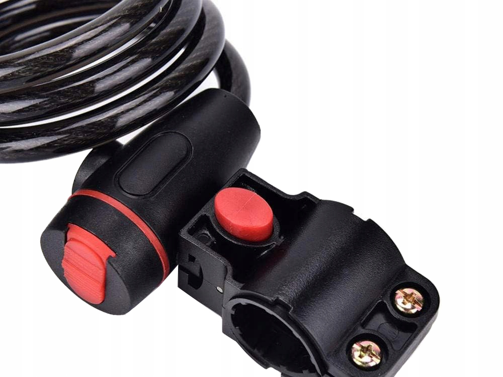 Antifurt bicicleta, negru 120 cm x 10 mm, cablu spiralat cu incuietoare pe cheie, sistem de prindere pe cadru si 2 chei incluse [8]