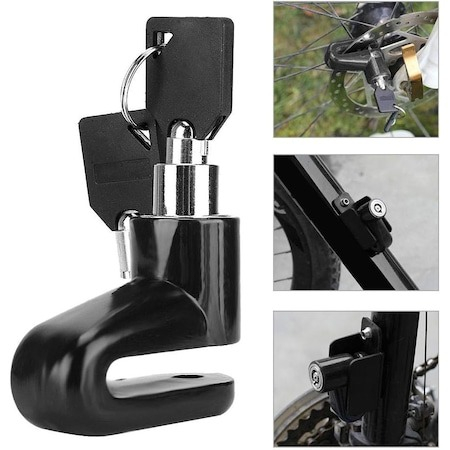 Antifurt, Blocator roti motociclete, mopede sau trotinete electrice, cu cheie - Negru [3]