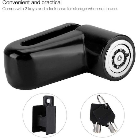 Antifurt, Blocator roti motociclete, mopede sau trotinete electrice, cu cheie - Negru [2]