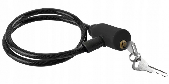 Antifurt de bicicleta cu invelis siliconic,cablu flexibil,66 cm - Negru [2]