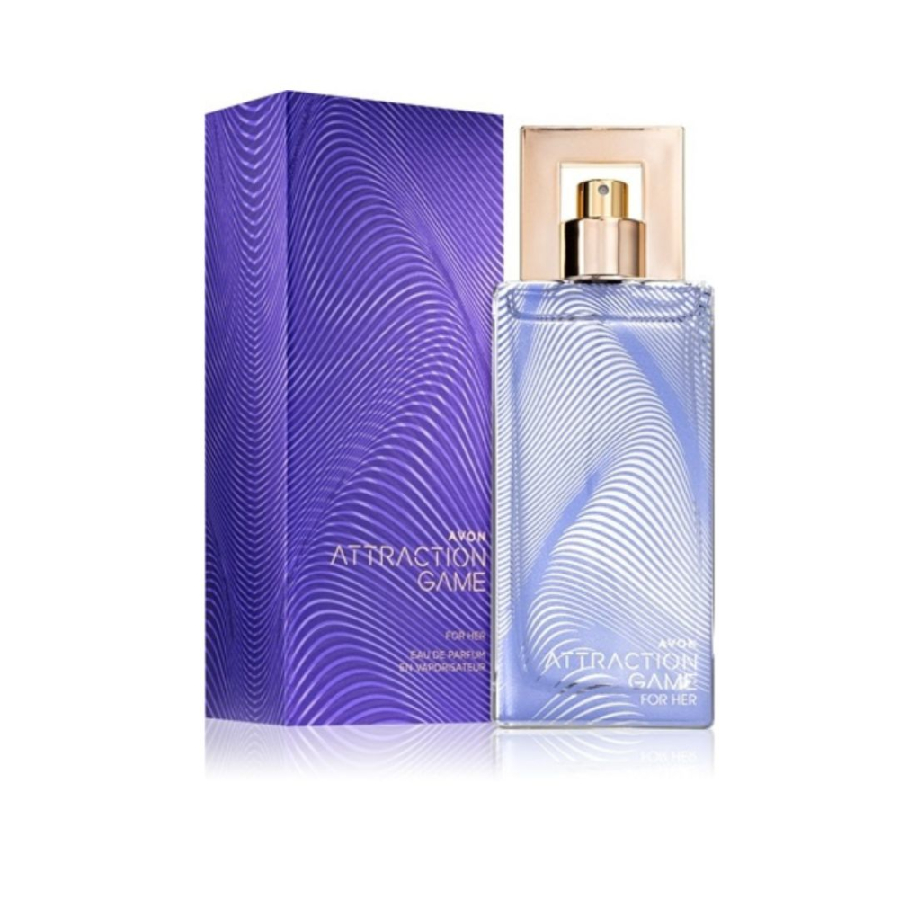 Apă de parfum Avon Attraction Game pentru femei, 50 ml – oriental-fructată cu note de cireșe negre, ciocolată și mosc, parfum intens și captivant [1]