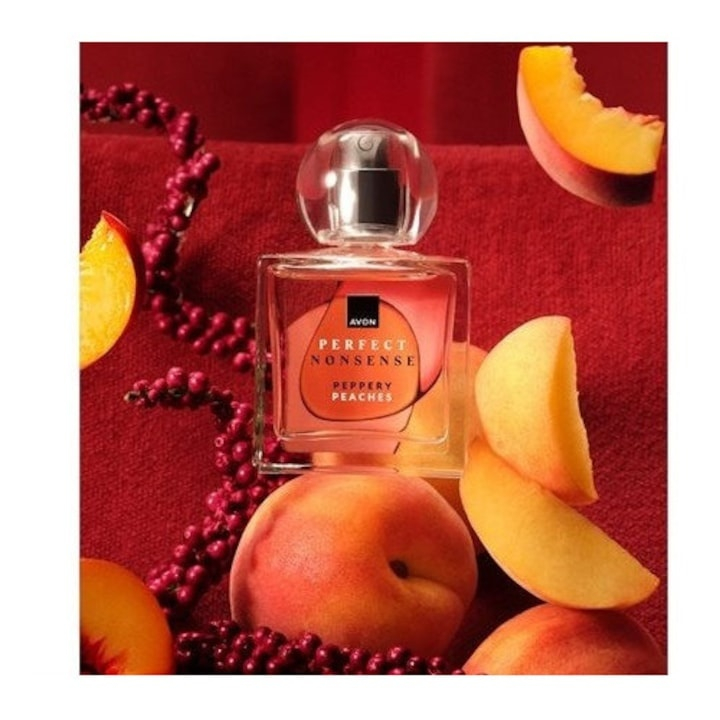 Apa de parfum Avon Perfect Nonsense Peppery Peaches 50 ml – floral-fructata pentru femei, cu note de piersica catifelata, piper roz, trandafir si boabe tonka [4]