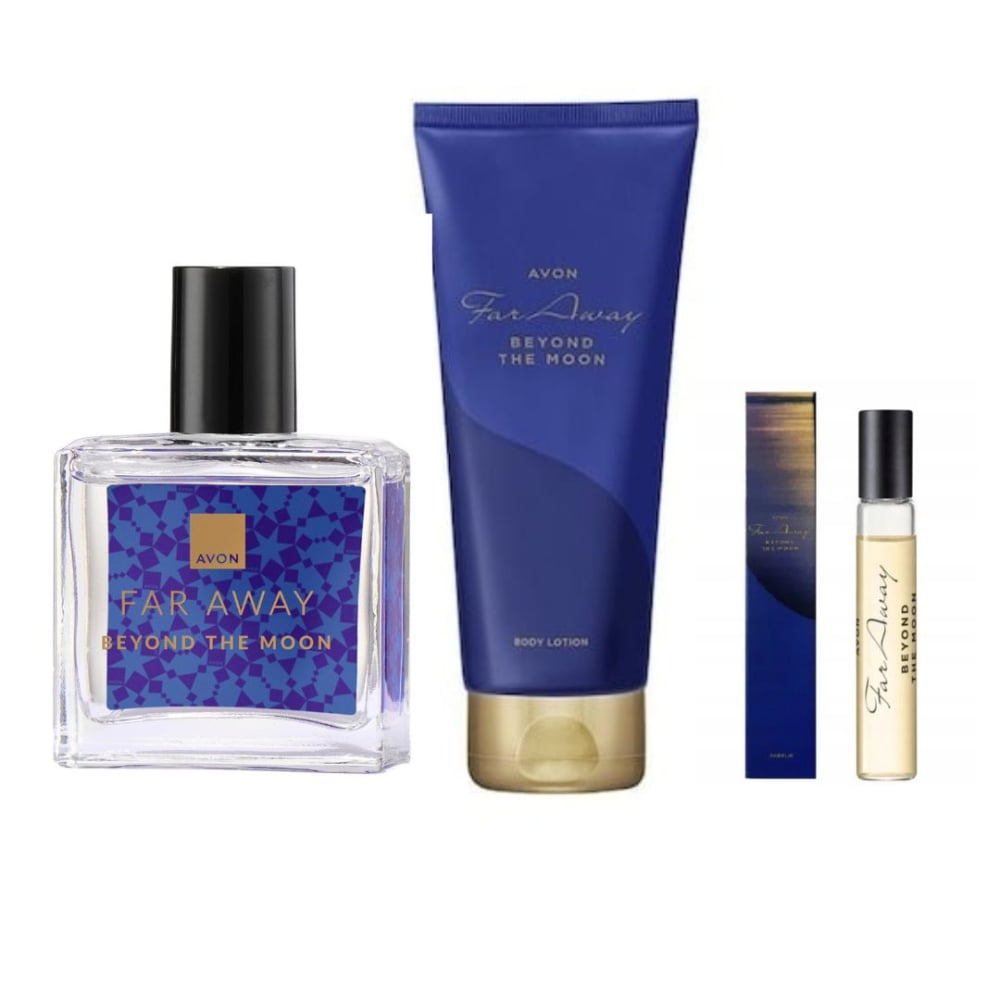 Apa de parfum Far Away Beyond The Moon 30 ml cu cremă de corp Far Away Beyond The Moon 125 ml și miniparfum Beyond The Moon 8 ml – set feminin floral-lemnos, elegant și luminos [2]