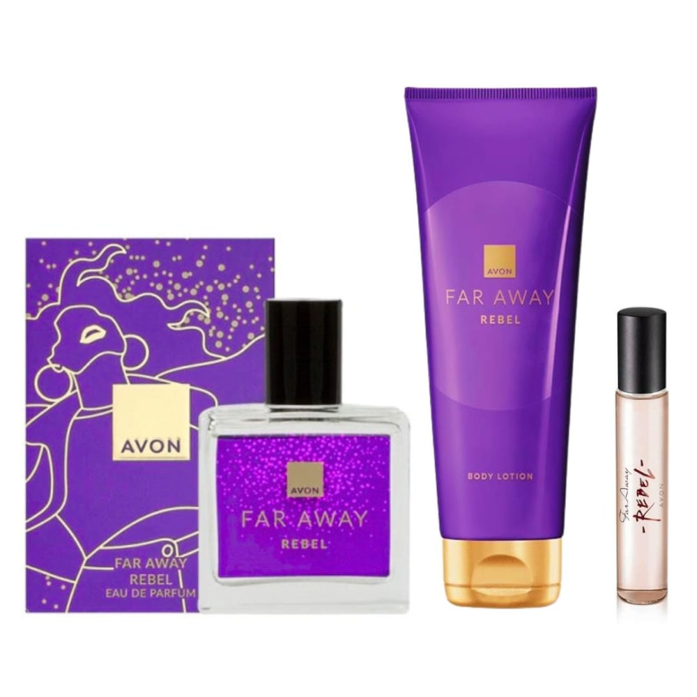 Apa de parfum Far Away Rebel 30 ml cu loțiune de corp Far Away Rebel 125 ml și miniparfum Rebel 8 ml – set complet pentru femei, cu aromă fructat-orientală persistentă [2]
