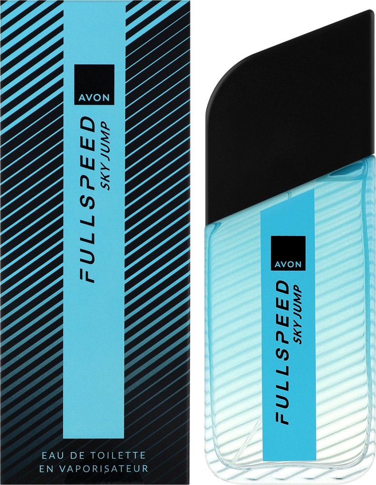 Apă de toaletă Avon Full Speed Sky Jump pentru bărbați 100 ml – parfum aromatic-fresh cu note de bergamotă, lavandă și mosc, pentru bărbatul aventuros și energic [1]