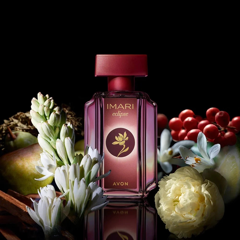 Apa de toaletă Avon Imari Eclipse pentru femei, 50 ml, floral-fructată-chypre, cu note de piper roz, pere şi bergamotă în deschidere, floare de portocal tuberoză şi bujor în inimă, bază de patchouli, [5]