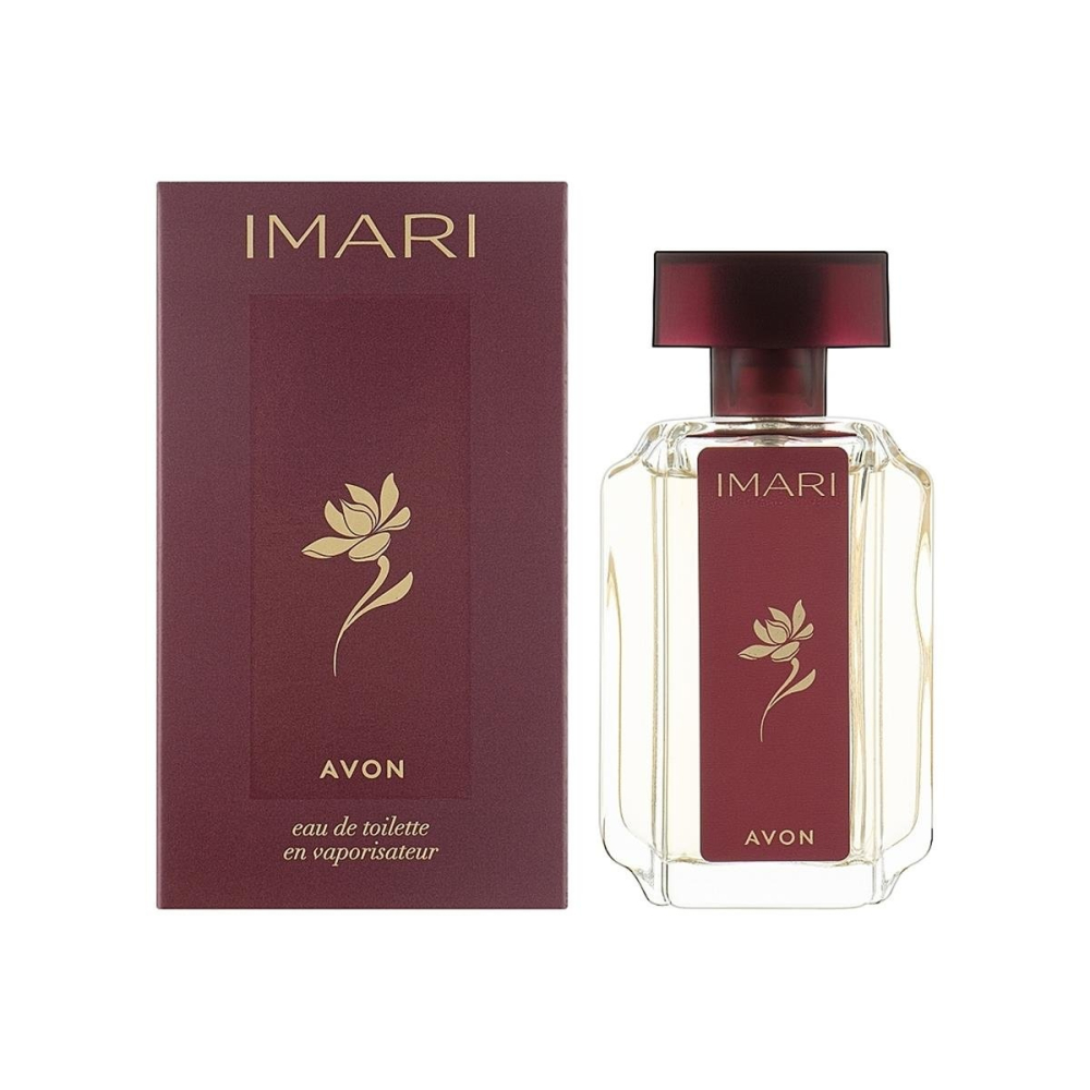 Apa de toaletă Avon Imari pentru femei, 50 ml, oriental-floral, cu note de bergamotă, trandafir, iasomie, patchouli, vanilie și ambră [1]