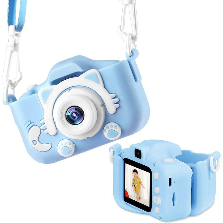 Aparat foto pentru copii,rezolutie 1080P HD,ecran 2 inch,12 MP - Albastru [3]