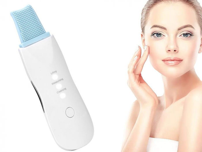 Aparat ingrijire faciala, lifting, curatare piele, cu 2 capete de silicon incluse - Alb [9]