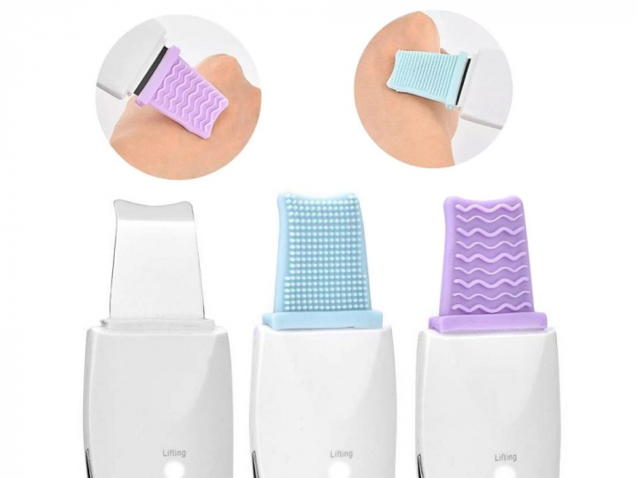 Aparat ingrijire faciala, lifting, curatare piele, cu 2 capete de silicon incluse - Alb [3]