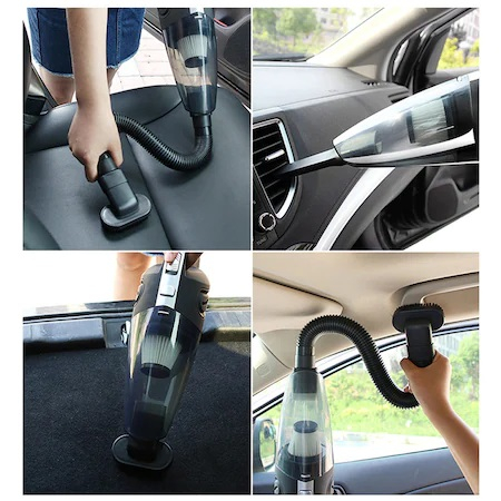Aspirator auto 120W, alimentare USB, accesorii incluse + husa - Negru [5]