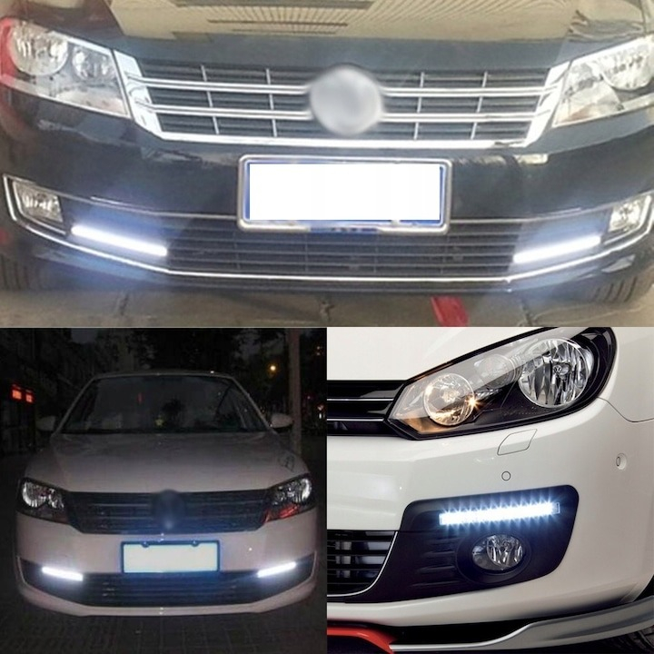 Banda auto LED, lumini de zi, putere 12W, 28 LED, culoare alba 6500K, lungime 17 cm [5]
