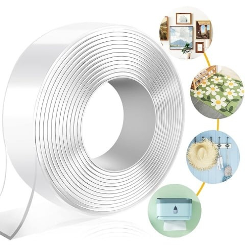 Banda dublu adeziva pentru uz casnic, reutilizabila, lungime 5 m, latime 3 cm, transparenta [2]