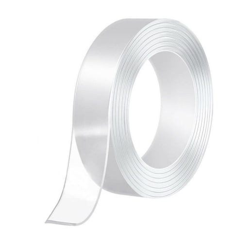 Banda dublu adeziva pentru uz casnic, reutilizabila, lungime 5 m, latime 3 cm, transparenta