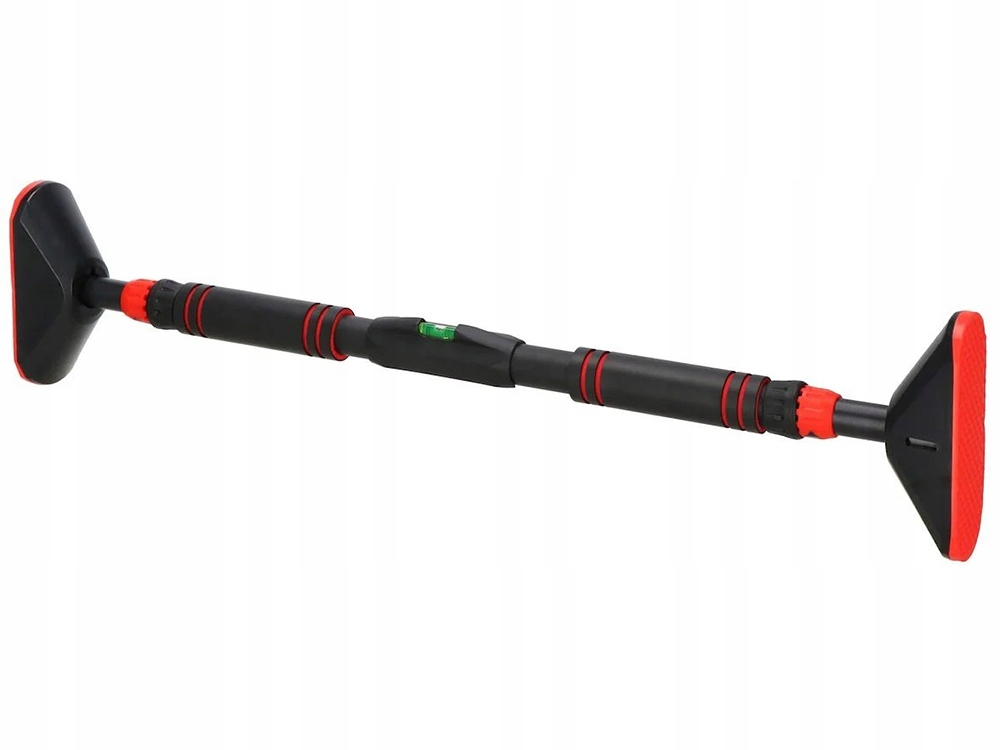 Bara tractiuni, negru cu rosu 68.5-100 cm, telescopica reglabila pentru usa, cu nivela integrata, manere buretate si suprafete antiderapante pentru antrenament [4]