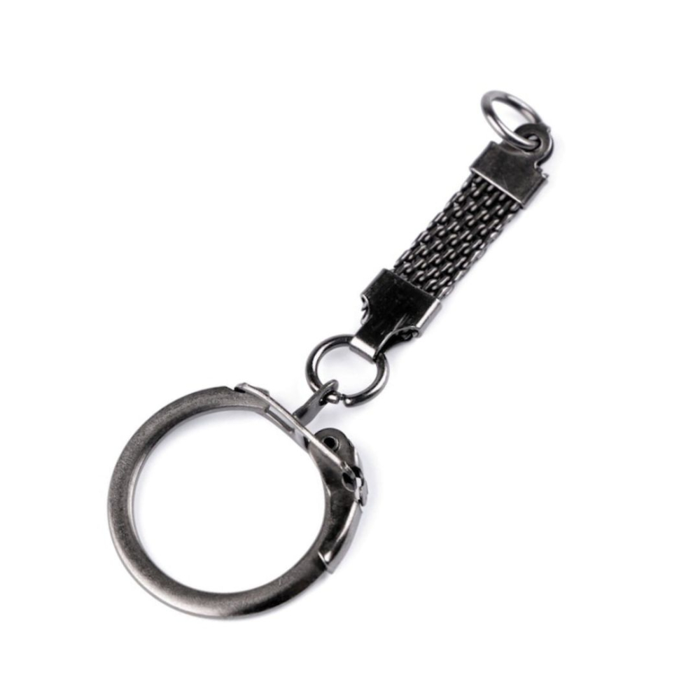 Baza breloc negru cu carabina si inel rotund pentru chei, accesorii handmade, genti si portofele, 6.5 cm [3]